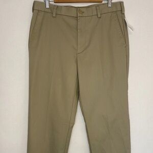 NWT Izod Flat Front Straight Men’s American Chino Pants Tan Golf size 32x32 NEW